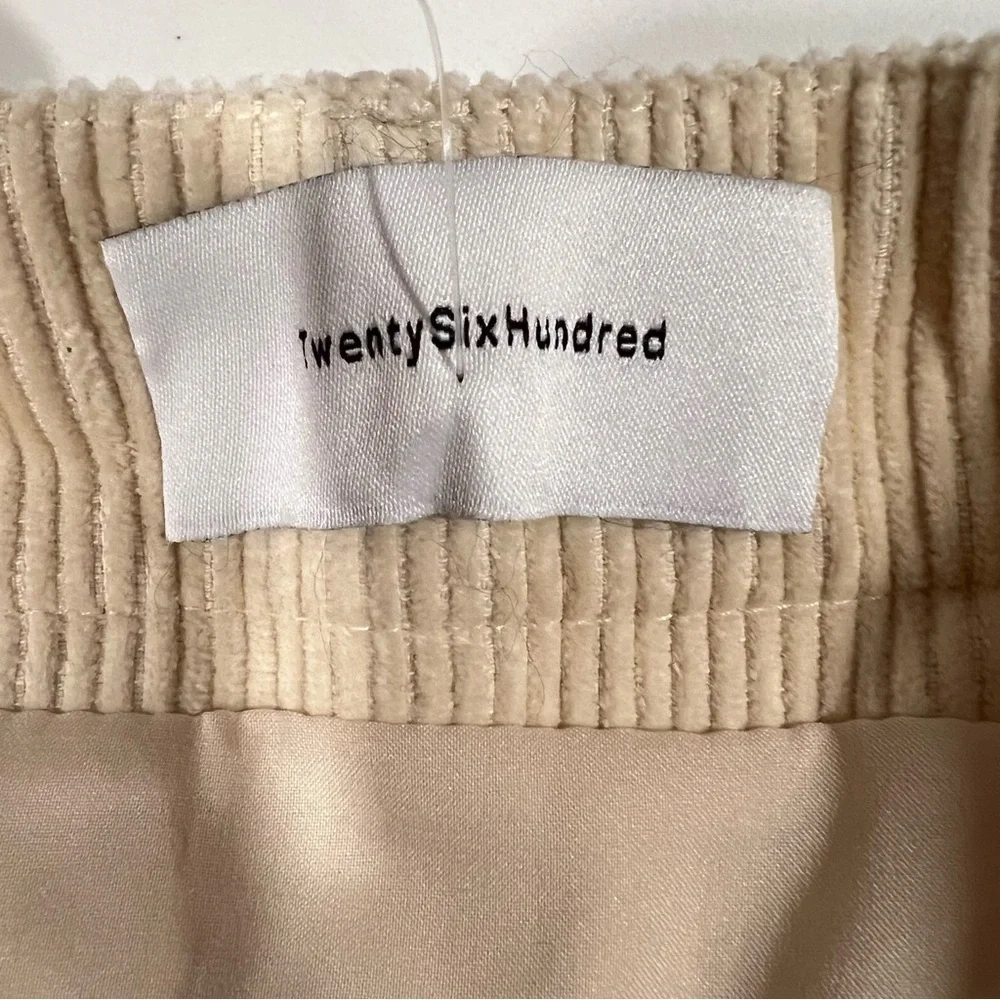 Twenty Six Hundred‎ pastel yellow corduroy pencil skirt size xs/small
